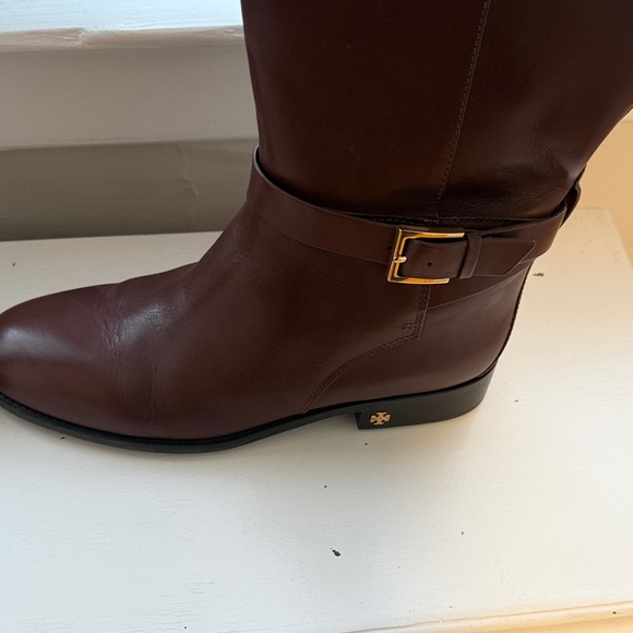 Tory Burch Brown Leather Knee-High Boots